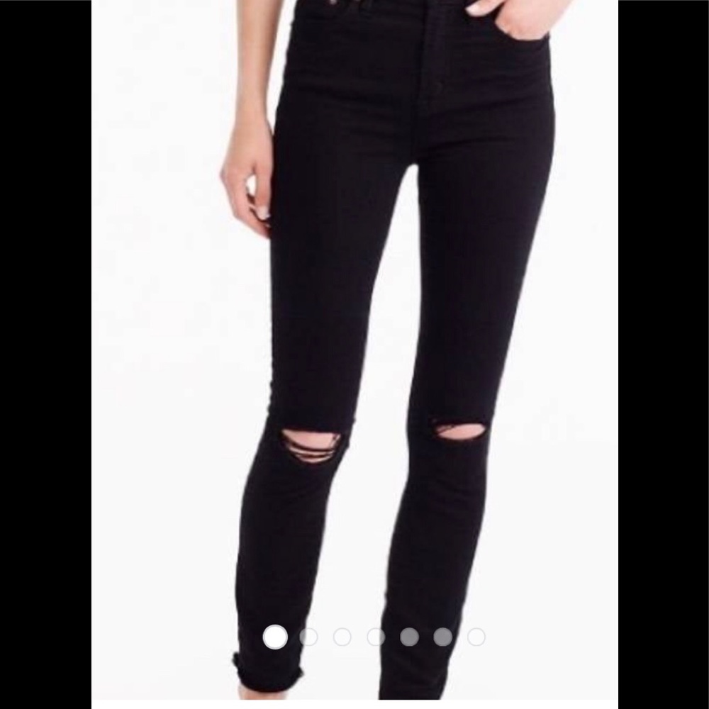 J. Crew Lookout High-Rise Distressed Black Jeans